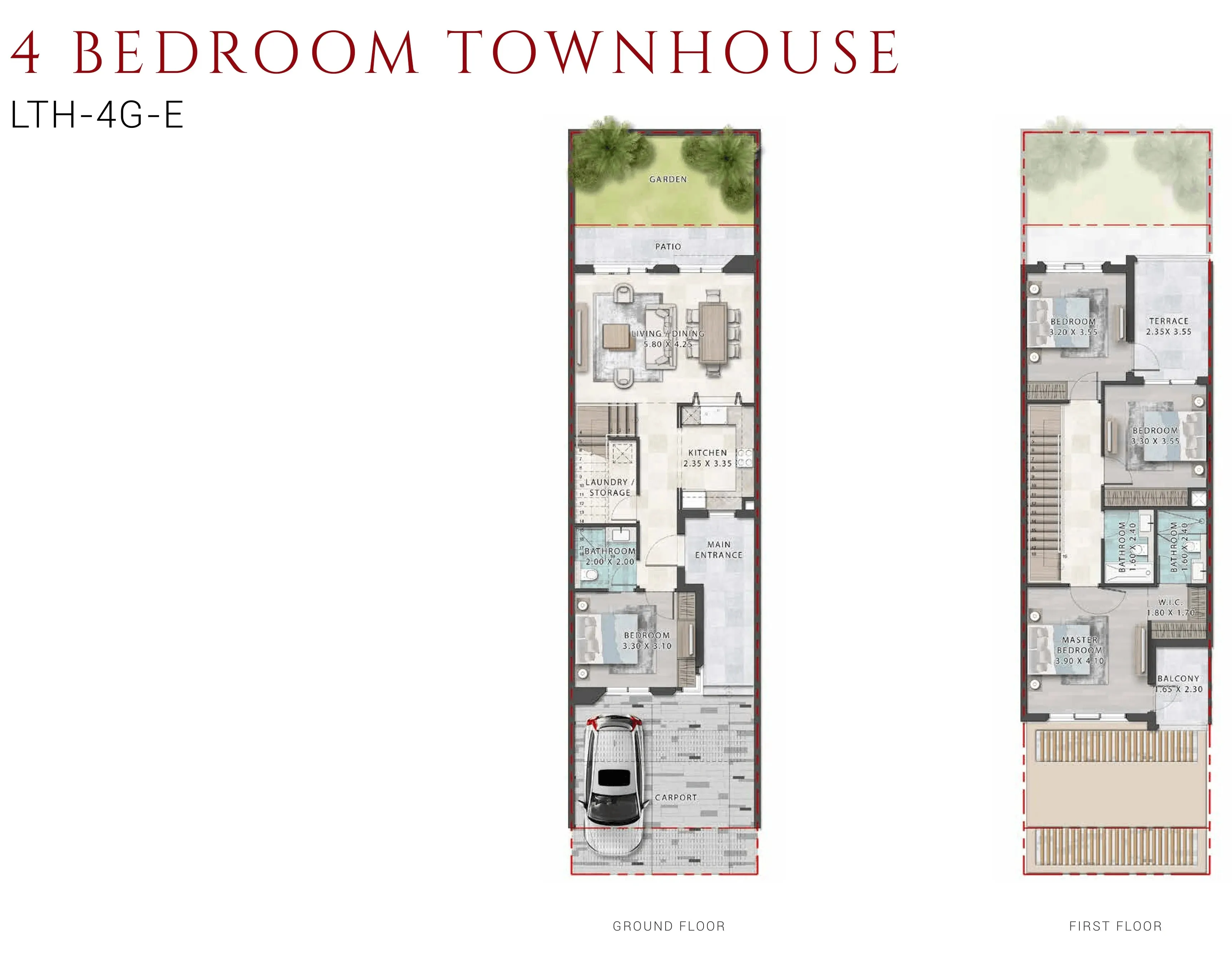 4 Bedroom Townhouses Floor Plan