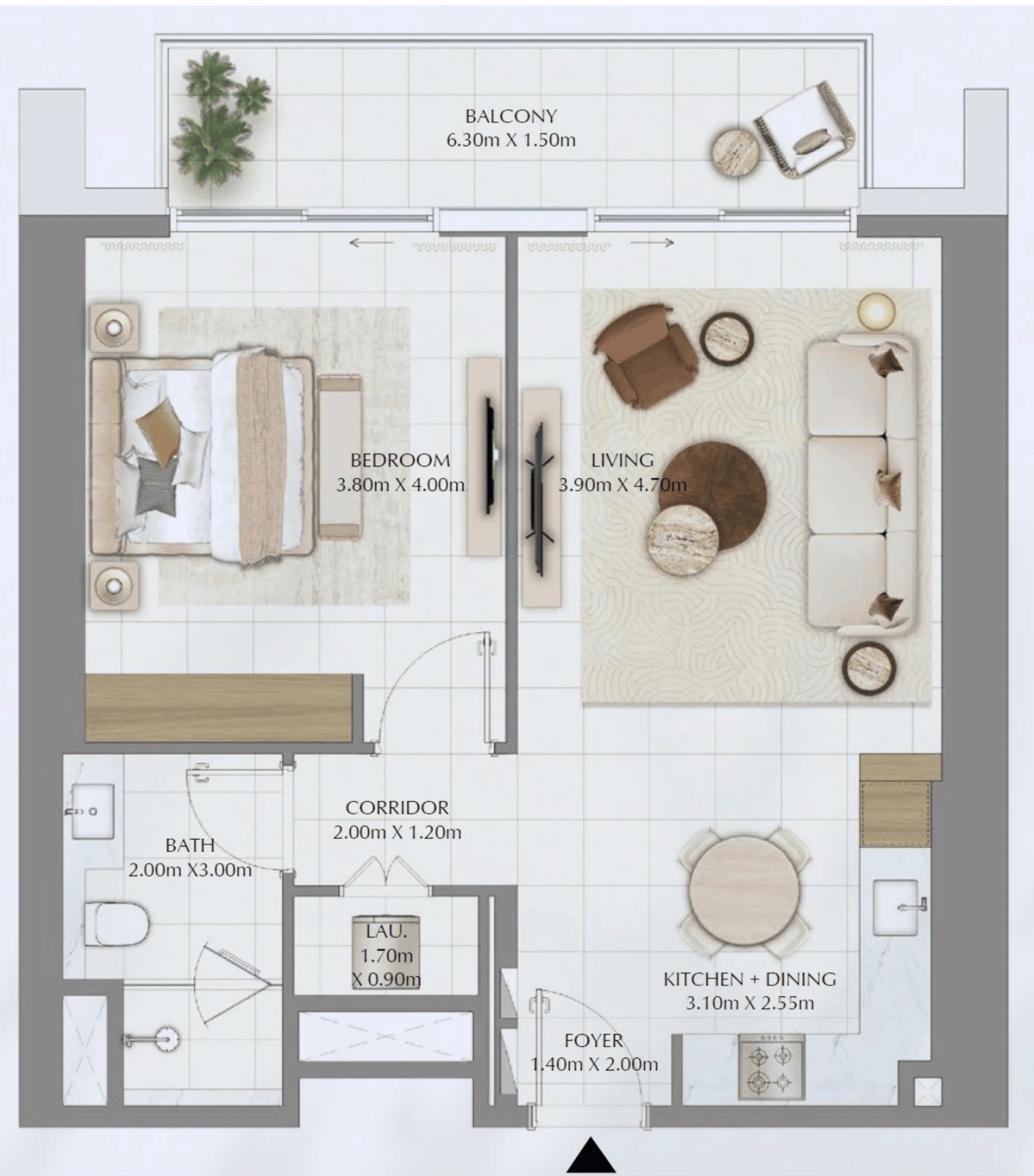 1 Bedroom Apartment Floor Plan