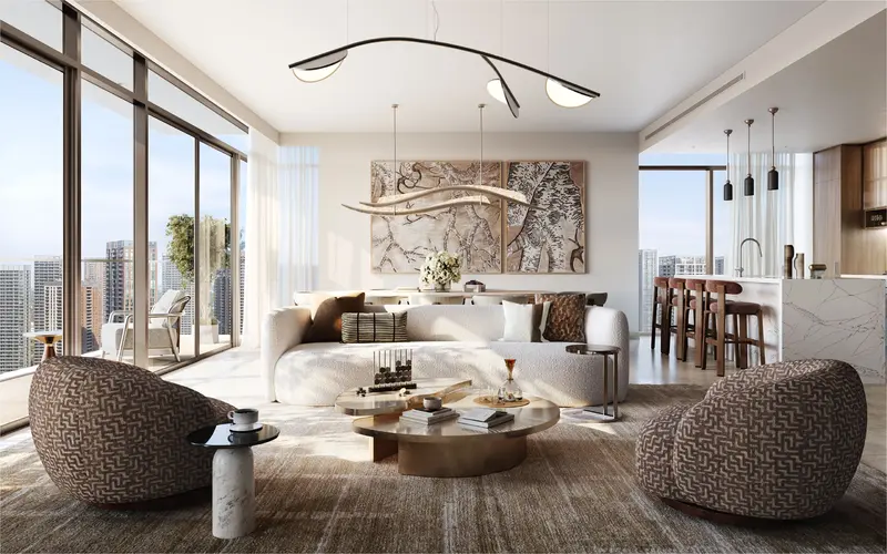 Luxury Living Room Sunset View